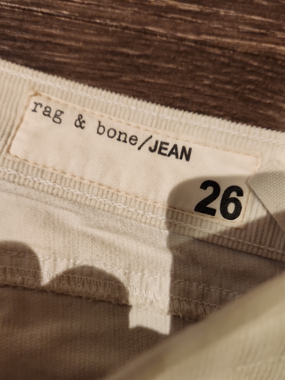 ❤️ RAG & BONE SKINNY CORDUROY PANTS / JEANS, PFD (NATURAL ECRU), 2 (26) - Picture 5 of 10